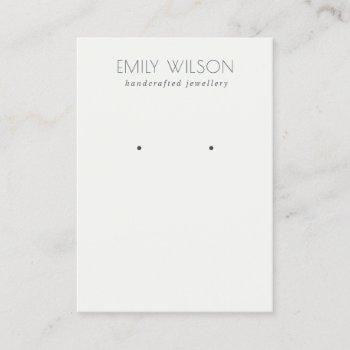 minimal simple black and white earring display business card