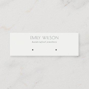 minimal simple black and white earring display  mini business card