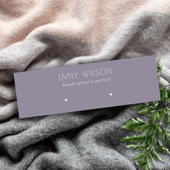 minimal simple dusky lilac purple earring display mini business card