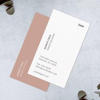minimal simple dusky pink feminine soft blush business card