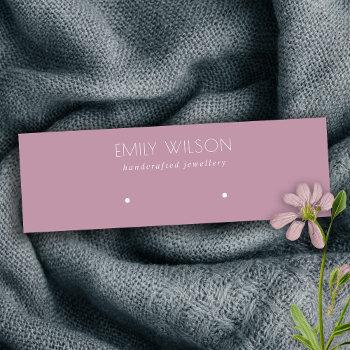 minimal simple dusky pink purple earring display mini business card