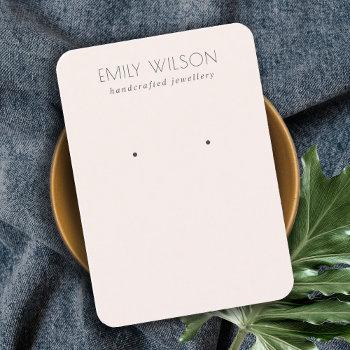 minimal simple soft blush pink earring display business card