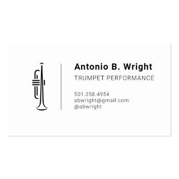 Small Minimal Trumpet Logo Business Cards Back View