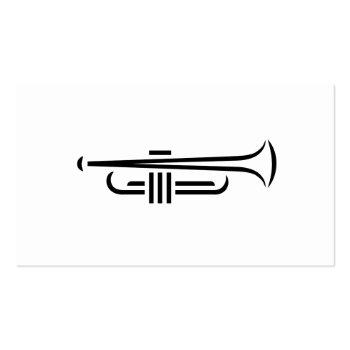 Small Minimal Trumpet Logo Business Cards Front View