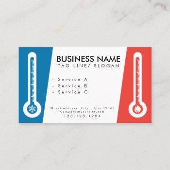minimal vector cold and warm temperature hvac  business card