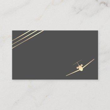 minimalist aviation gold jet business card