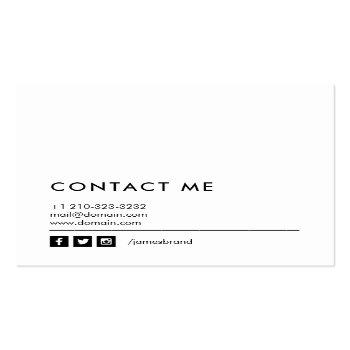 Small Minimalist Black And White Photography Square Business Card Back View