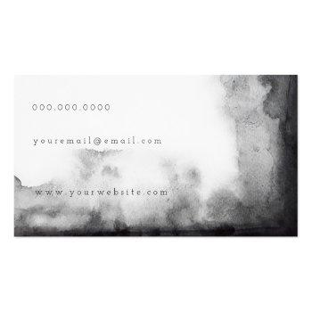 Small Minimalist Black And White Watercolor Business Card Back View