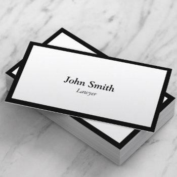 minimalist black border elegant lawyer business card