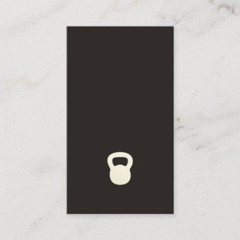 minimalist black white kettlebell personal trainer business card