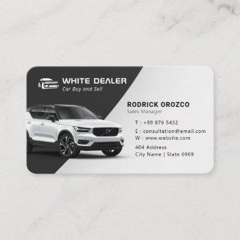 minimalist car dealer | black white business card