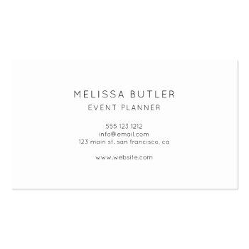 Small Minimalist Chic Handwritten Calligraphy White Business Card Back View