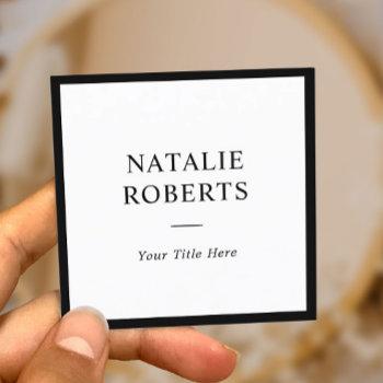 minimalist elegant black frame professional square business card