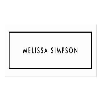 Small Minimalist Elegant Professional Black And White Mini Business Card Front View