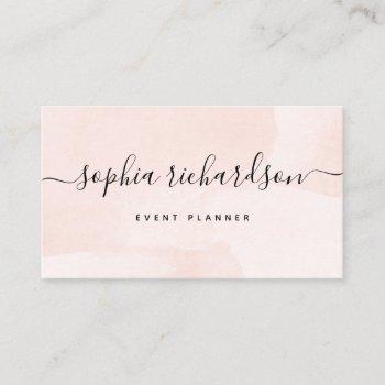 minimalist flair | blush watercolor and script business card