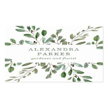 Small Minimalist Foliage Square Business Card Front View