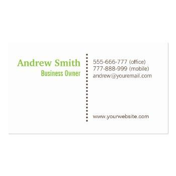 Small Minimalist Landscaping Services Green Tree Leaves Business Card Back View