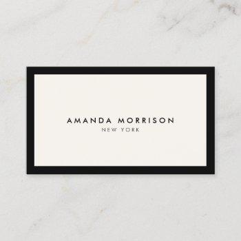 minimalist luxury boutique black/ivory business card