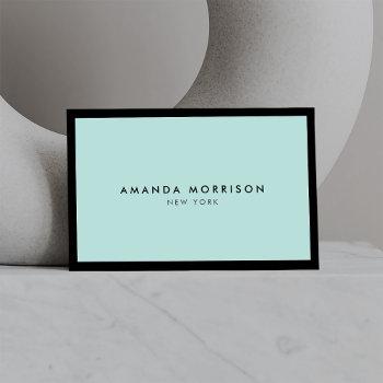 minimalist luxury boutique black/mint business card