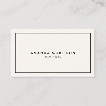 minimalist luxury boutique ivory/black business card
