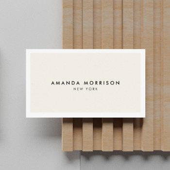 minimalist luxury boutique white/ivory business card