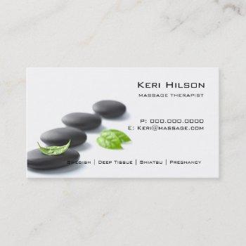 minimalist massage therapist business card