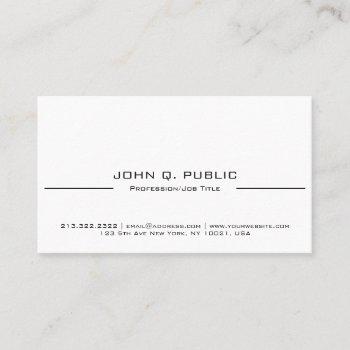 minimalist modern elegant plain white business card