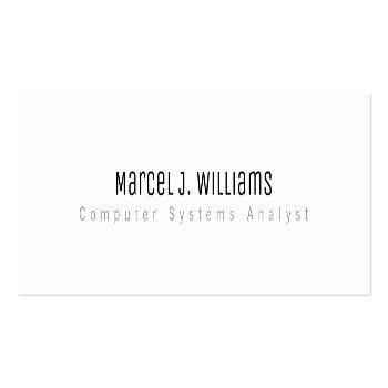 Small Minimalist Modern Professional Simple Plain White Mini Business Card Front View