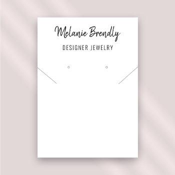 minimalist necklace earring jewelry display business card