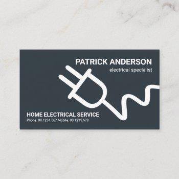 minimalist oversize electric power plug motif business card
