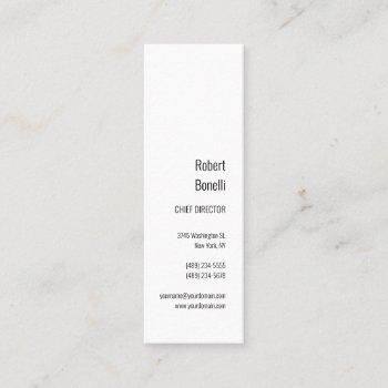 minimalist plain white modern mini business card