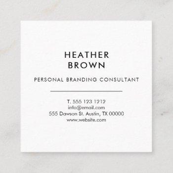 minimalist professional corporate simple bold logo square business card