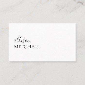 minimalist professional modern elegant script business card