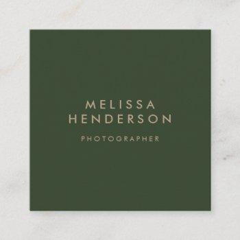 minimalist professional modern green square business card