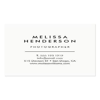 Small Minimalist Professional Modern Square Business Card Back View