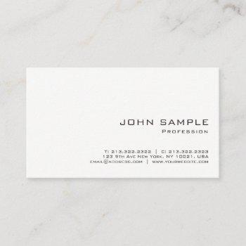 minimalist professional modern white matte business card
