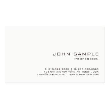 Small Minimalist Professional Modern White Matte Business Card Front View