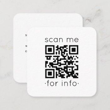 minimalist qr code professional website marketing square business card