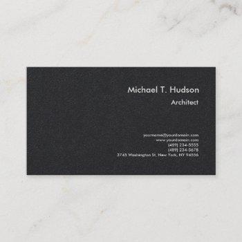 minimalist simple plain architect premium black business card