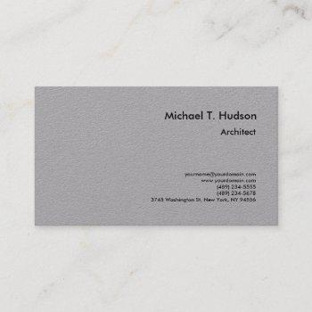 minimalist simple plain architect premium grey business card