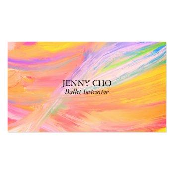 Small Minimalist Sunshine Yellow  Painting Textured Business Card Front View