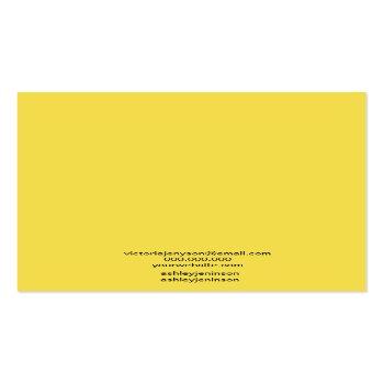 Small Minimalist Yellow  Jewelry Earring Display Business Card Back View