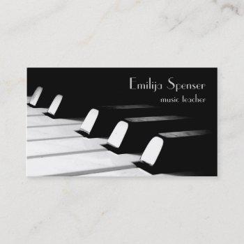 minimalistic black & white piano key business card