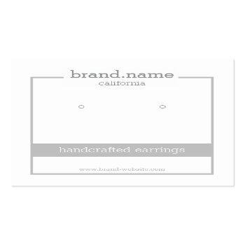 Small Minimalistic Gray Handmade Jewelry Display Holder Square Business Card Front View