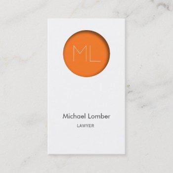 minimalistic modern business card orange circle