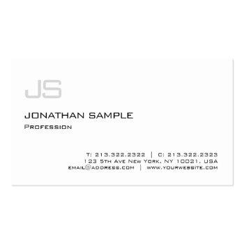 Small Minimalistic Modern Elegant Professional Monogram Business Card Front View