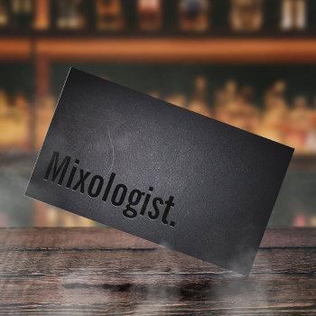 mixologist elegant black minimalist typography business card