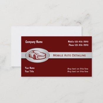 mobile auto detailing services business card