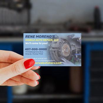 mobile automobile car repair mechanic 2 sided business card