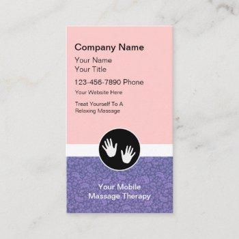 mobile massage business cards